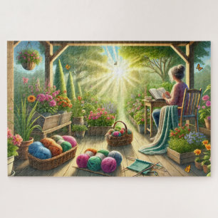 Gartenarbeit Stricken Lesen Mutters ruhiger Rückzu