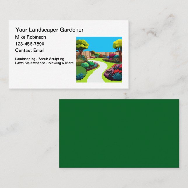 Gartenarbeit und Landschaftsgestaltung Visitenkart Visitenkarte (Vorne/Hinten)