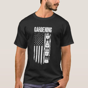 Gartenarbeit US-Flagge Landschaftsgärtner Hobbygär T-Shirt