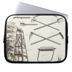 Gartenarbeitwerkzeuge und eine mobile laptopschutzhülle