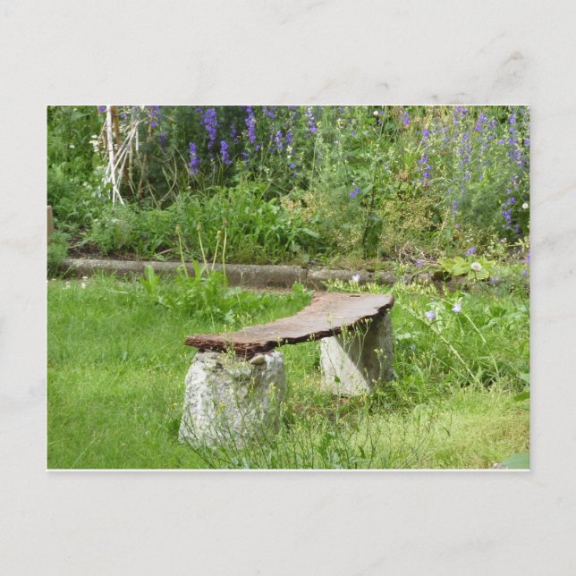 Gartenbank Postkarte (Vorderseite)