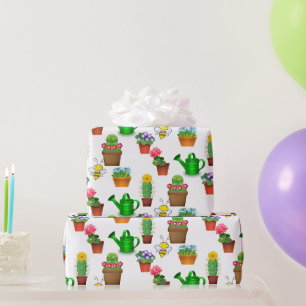 Gartenbau Kaktus Sukkulenten und Topfpflanzen  Geschenkpapier