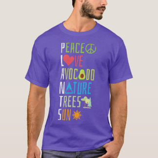 Gartenbau Pflanze Frieden Liebe Avocado Naturbaume T-Shirt