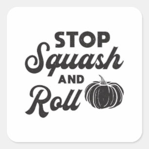 Gartenbau-Stopp Squash und Roll Gardener Natur Quadratischer Aufkleber