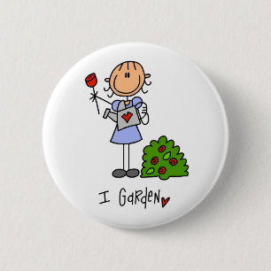 Gartenbau-Strichmännchen Button