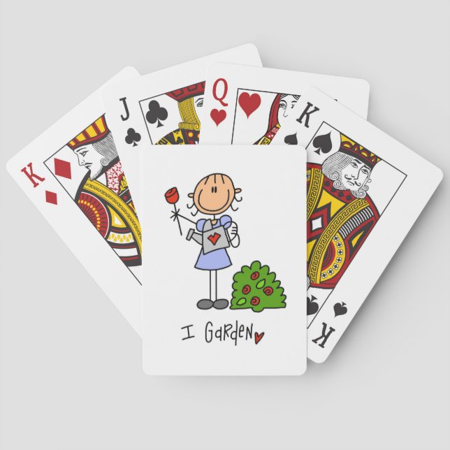 Gartenbau-Strichmännchen Spielkarten (Rückseite)