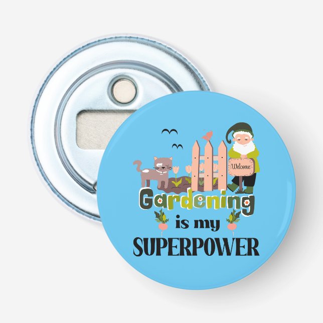 Gartenbau Supermacht, Niedlicher Gärtner Flaschenöffner (Vorderseite)