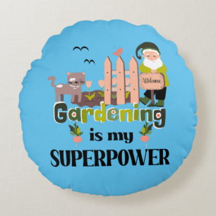 Gartenbau Supermacht, Niedlicher Gärtner Rundes Kissen