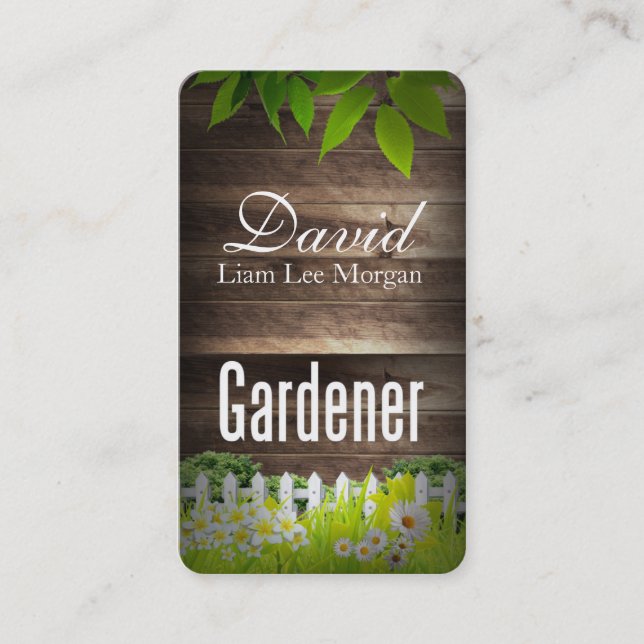 Gartenbauer / Landschaftsbild / Rasendienste Visitenkarte (Vorderseite)