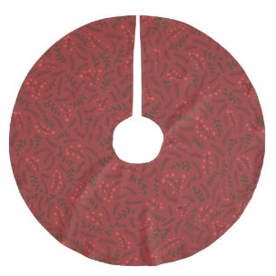 Gartenbauernhof Rot grüne, rustikale Laubbaumstruk Polyester Weihnachtsbaumdecke