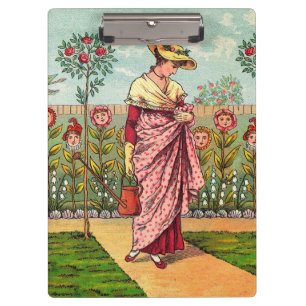 Gartenblume Frau Kunst Antiquität Klemmbrett
