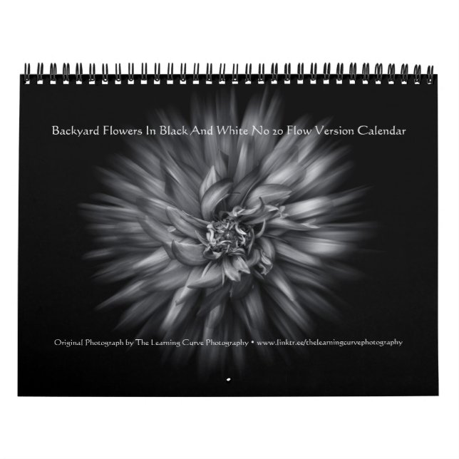 Gartenblumen in Schwarz-Weiß Nr. 20 Flow Kalender (Titelbild)