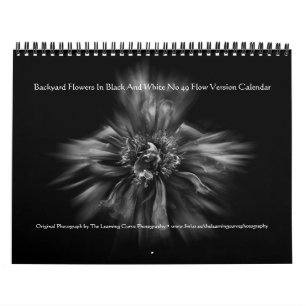 Gartenblumen in Schwarzweiß Nr. 49 Flow Kalender