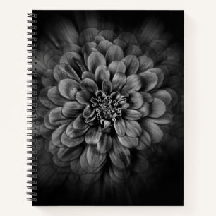 Gartenblumen in Schwarzweiß Nr. 54 Flow Notizbuch