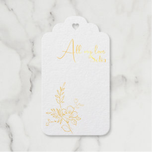 Gartenblumen-Minimalistische-Typografie Folien-Ges Geschenkanhänger