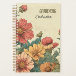 Gartenblumen Vintage Gartenarbeit Kalender Planer
