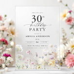 Gartenblumenkalligraphie 30. Geburtstag Acryleinladungen<br><div class="desc">Feiern Sie stilvoll mit einer Blumenkalligraphie aus dem 30. Jubiläum, perfekt für einen Meilenstein. Mit lebendigen Blumenmotiven und eleganter Kalligraphie Set diese Einladung einen skurrilen und dennoch raffinierten Ton für Ihre Feier. Das üppige Gartenthema verbindet natürliche Schönheit mit anmutiger Typografie und schafft einen zeitlosen und einladenden Look. Ideal für Ansammlungen...</div>