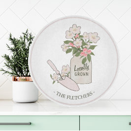 Gartenblumenmonogramm Schneidebrett