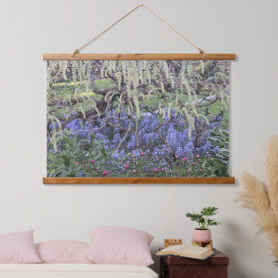 Gartenblüten der knospenden Wisteria Wandteppich Mit Holzrahmen