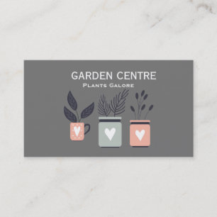 Gartencenter moderne Pflanzen Pastell Visitenkarte