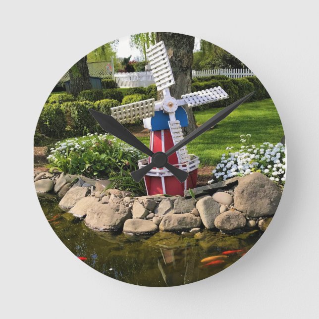 Gartendekoration Runde Wanduhr (Vorderseite)