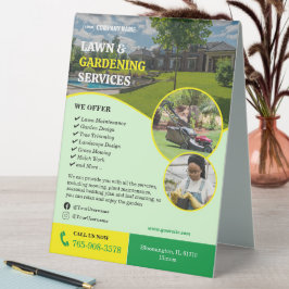 Gartendienstleistungen Tischzeitszeichen Tischaufsteller