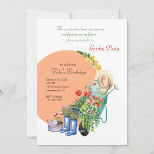 Gartenelemente Party Einladung