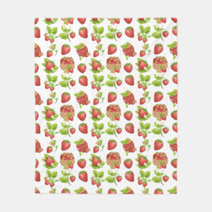 Gartenerdbeeren und Erdbeermarmelade Fleecedecke