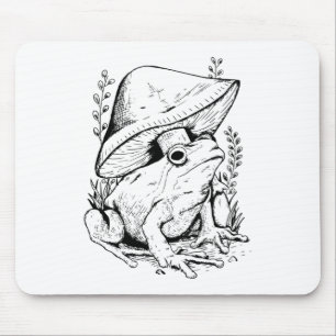 Gartenfrosch unter einem Pilz Mousepad
