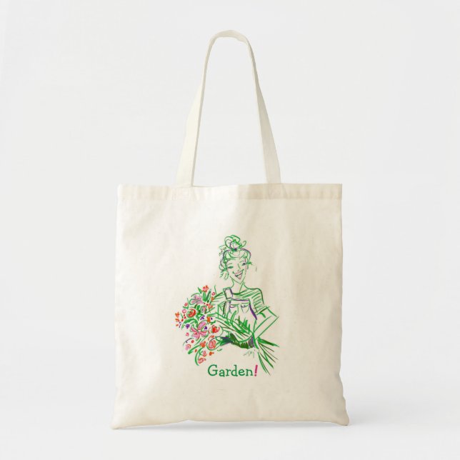 Gartengal Illustrierter Gartentosack Tragetasche (Vorne)