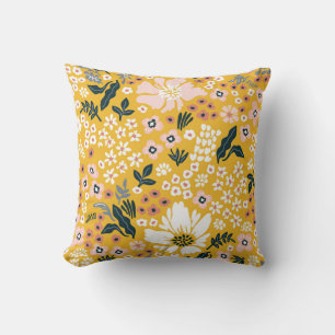 Gartengarten Blume: Gelber Vintager Charme. Kissen