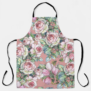 Gartengarten Blume Rose mit Tulpen im Wasser bemal Schürze
