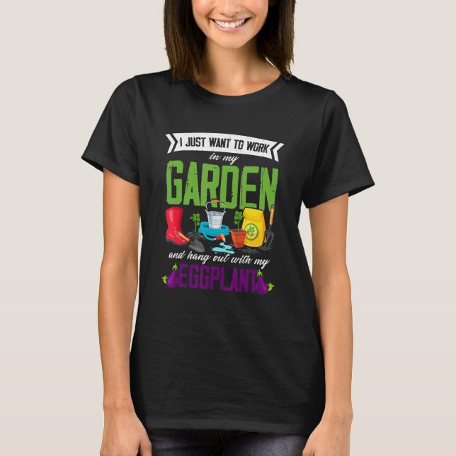 Gartengarten Eggplant Pflanze Gemütlich T-Shirt (Vorderseite)