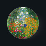 Gartengarten Gustav Klimt Button<br><div class="desc">Gustav Klimt Blumengarten Schaltfläche. Ölmalerei auf Leinwand aus dem Jahr 1907. Der Blumengarten, der während seiner goldenen Phase fertig gestellt wurde, ist eines der bekanntesten Landschaftsgemälde von Klimt. Die Sommerfarben brachen in diesem Werk mit einer schönen Mischung aus orangefarbenen, roten, lila, blauen, rosa und weißen Blüten aus. Ein großartiges Geschenk...</div>