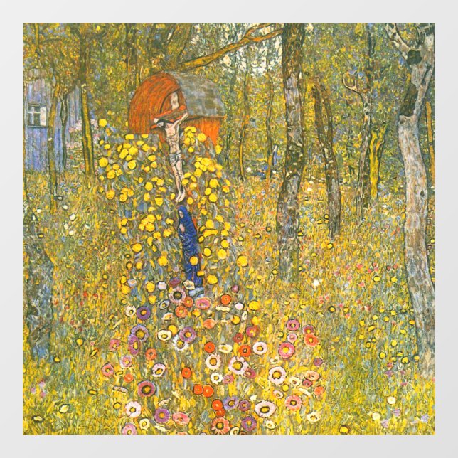 Gartengarten Gustav Klimt mit Crucifix Fensteraufkleber (Blatt)