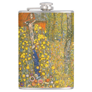 Gartengarten Gustav Klimt mit Crucifix Flachmann