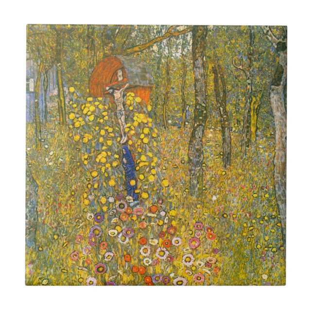 Gartengarten Gustav Klimt mit Crucifix Fliese (Vorderseite)