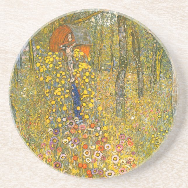 Gartengarten Gustav Klimt mit Crucifix Getränkeuntersetzer (Vorne)