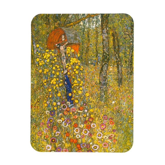 Gartengarten Gustav Klimt mit Crucifix Magnet (Vertikal)