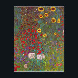 Gartengarten Gustav Klimt mit Sonnenblumen Postkar Postkarte<br><div class="desc">Der Bauerngarten Gustav Klimt mit der Postkarte Sonnenblumen. Ölmalerei auf Leinwand von 1905-06. Obwohl Klimt für seine goldene Periode, die klassische Werke wie The Kiss und Portrait von Adele Bloch Bauer produzierte, am meisten geschätzt wird, produzierte der Künstler auch einige unglaublich charmante Landschaftsmalereien. Die Gartenfarm mit Sonnenblumen verfügt über einen...</div>