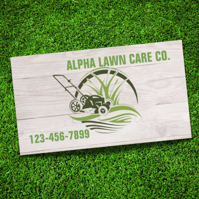 Gartengarten Landschaft Landschaftsbild Grasmähen Visitenkarte (Yard Lawn Care Landscape Landscaping Grass Mowing Business Card)