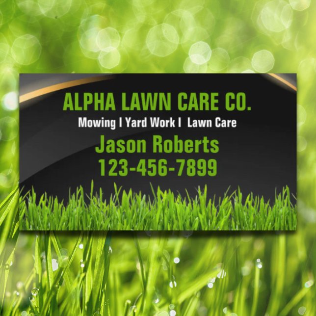 Gartengarten Landschaft Landschaftsbild Grasmähen Visitenkarte (Yard Lawn Care Landscape Landscaping Grass Mowing Business Card)