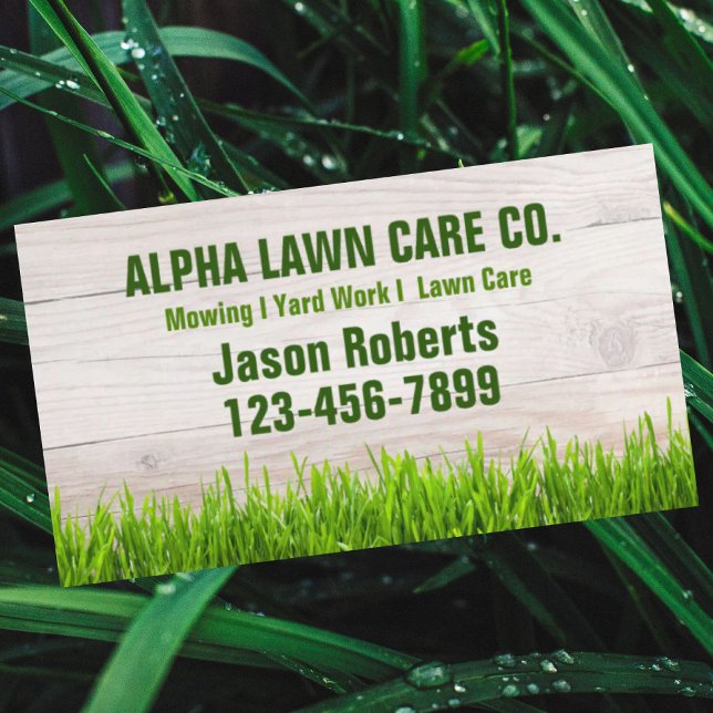 Gartengarten Landschaft Landschaftsbild Grasmähen Visitenkarte (Yard Lawn Care Landscape Landscaping Grass Mowing Business Card)