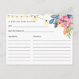 Gartengarten Party, Blume und Lichtrezeptur Karte
