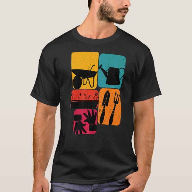 Gartengärtnerin Retro T-Shirt (Vorderseite)