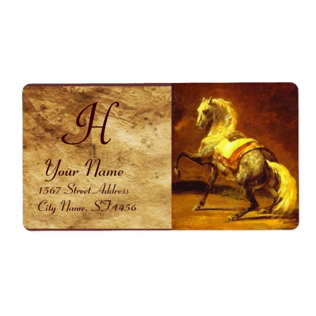 GARTENGEFÜLLTES GRIECHISCHES HORSE-MONOGRAMM, brau (Vorne)