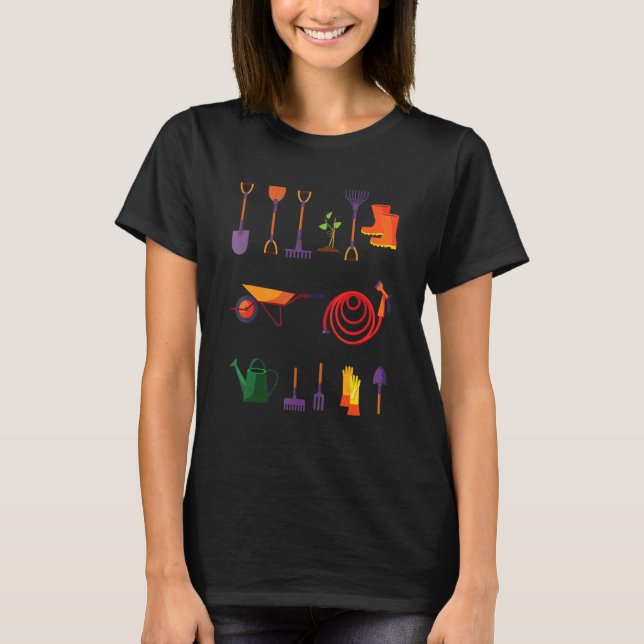 Gartengeräte Gärtner Gärtner Hobbygärtner T-Shirt (Vorderseite)
