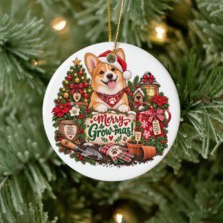 Gartengestalter-Geschenk, Corgi Weihnachten Gärtne Keramik Ornament