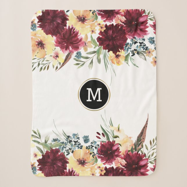 Gartengrenzen Blume tiefrot & gelb Sherpadecke (Vorderseite)