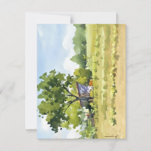 Gartengrundstück in Aquarellen Feiertagskarte